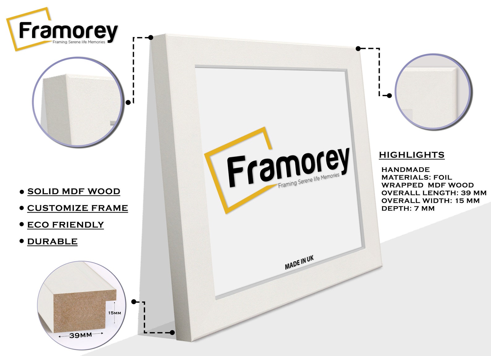 Square Size Picture Frame / Handmade Wooden Effect Photo Frame Etsy UK