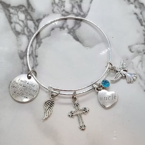 I will hold you in my heart until I hold you in heaven - Memorial Bracelet for loss of Uncle - Sympathy Gift - Funeral Gift