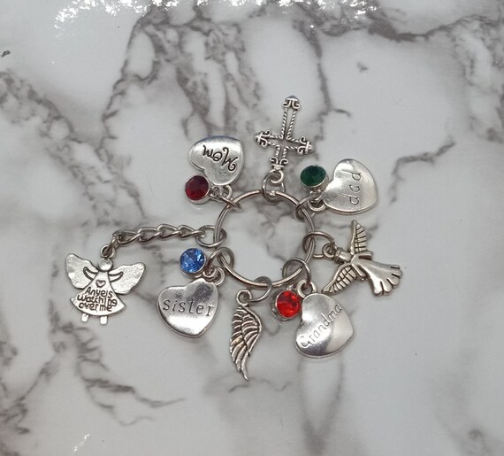 Angeli che vegliano su di me - Portachiavi commemorativo - Regalo di simpatia - Regalo funebre - Cremazione - Perdita - Dolore - Scegli tra i nomi qui sotto - Italia