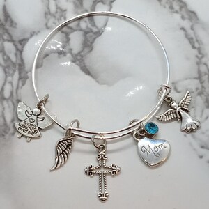 Angels watching over me - Memorial Bracelet- Sympathy Gift - Funeral Gift for loss of Mom Mother