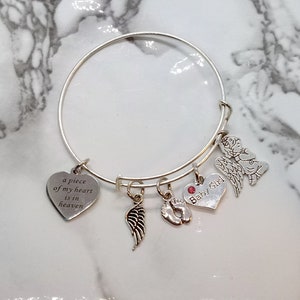 Un morceau de mon cœur est au paradis - Bracelet commémoratif pour fille/enfant - Cadeau de sympathie - Cadeau commémoratif