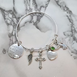 God has you in His hands I have you in my heart - Memorial Bracelet for loss of Granddaughter Sympathy Funeral Bereavement Gift