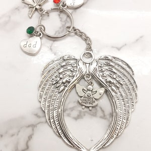 Angels watching over me - Memorial Keyring - Sympathy Gift - Funeral Gift - Cremation - Loss - Grief - Choose from names below