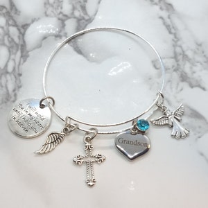I will hold you in my heart until I hold you in heaven - Memorial Bracelet for loss of Grandson - Sympathy Gift - Funeral Gift