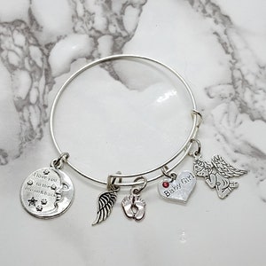 I love you to the moon and back - Memorial Bracelet for DAUGHTER/CHILD - Sympathy Gift - Memorial Gift