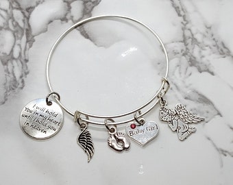 I will hold you in my heart until I hold you in heaven - Memorial Bracelet for DAUGHTER/CHILD - Sympathy Gift - Memorial Gift