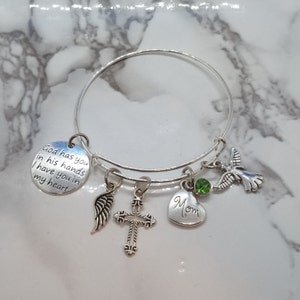God has you in His hands I have you in my heart - Memorial Bracelet for loss of Mom Mother Sympathy Funeral Bereavement Gift