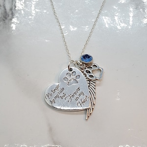 No longer by my side but forever in my heart - Necklace for loss of pet - Memorial Necklace