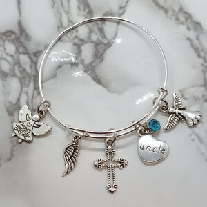 Angels watching over me - Memorial Bracelet- Sympathy Gift - Funeral Gift for loss of Uncle