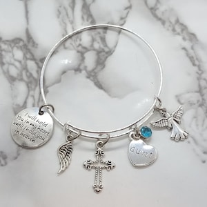 I will hold you in my heart until I hold you in heaven - Memorial Bracelet for loss of Aunt - Sympathy Gift - Funeral Gift