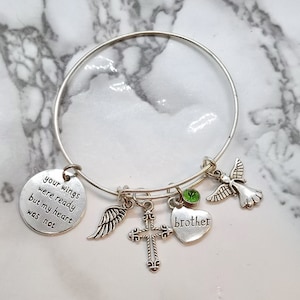 Your wings were ready, but my heart was not - Memorial Bracelet for loss of Brother - Sympathy Gift - Funeral Gift