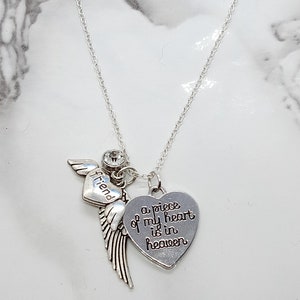 A Piece of My Heart is in Heaven - Memorial Necklace for loss of Friend - Sympathy Gift - Memorial Gift
