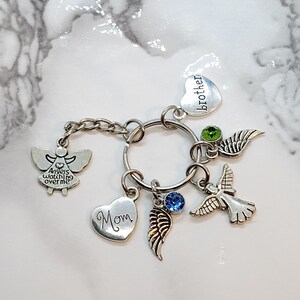 Angels watching over me - Memorial Keyring  Sympathy Gift - Memorial Gift Grief Loss **FREE SHIPPING**