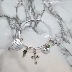 God has you in His hands I have you in my heart - Memorial Bracelet for loss of Wife Sympathy Funeral Bereavement Gift