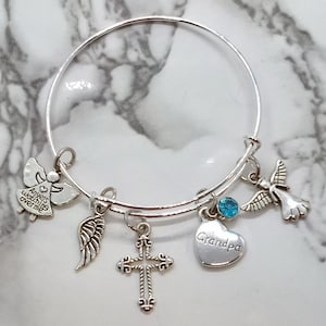 Angels watching over me - Memorial Bracelet- Sympathy Gift - Funeral Gift for loss of Grandpa Grandfather
