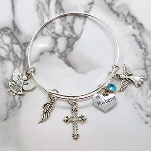 Angels watching over me - Memorial Bracelet- Sympathy Gift - Funeral Gift for loss of Husband