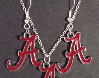 University of Alabama Football Necklace and Earring Set - Nick Saben - SEC - NCAA - Heisman - National Champions