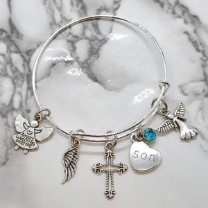 Angels watching over me - Memorial Bracelet- Sympathy Gift - Funeral Gift for loss of Son