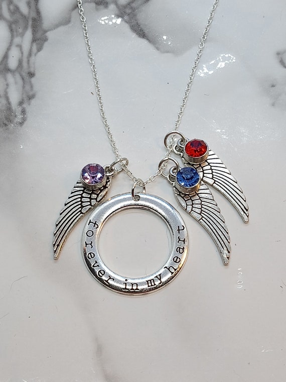 Forever in My Heart Memorial Necklace for Loss of Mom, Dad