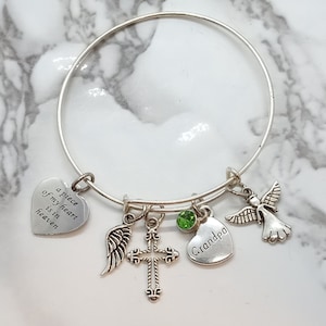 A piece of my heart is in heaven - Memorial Bracelet for loss of Grandpa Grandfather - Sympathy Gift - Funeral Gift