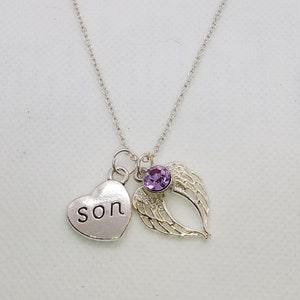 Memorial necklace for loss of Son - Funeral Sympathy Grief Cremation Gift