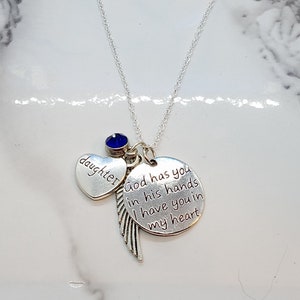 God has you in His hands I have you in my heart - Memorial Necklace for loss of Daughter Sympathy Funeral Gift