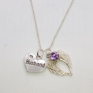 Memorial necklace for loss of Husband - Funeral Sympathy Grief Cremation Gift