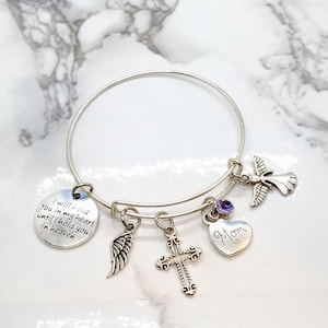 Ik zal je in mijn hart houden - Memorial Bracelet - Sympathy Bereavement Funeral Gift - verlies van moeder, vader, zoon, dochter, echtgenoot en meer.