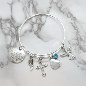 I will hold you in my heart until I hold you in heaven - Memorial Bracelet for loss of Sister - Sympathy Gift - Funeral Gift