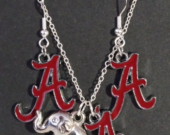 University of Alabama Football Necklace and Earring Set - Nick Saben - SEC - NCAA - Heisman - National Champions