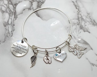 I will hold you in my heart until I hold you in Heaven - Memorial Bracelet for SON/CHILD - Sympathy Gift - Memorial Gift