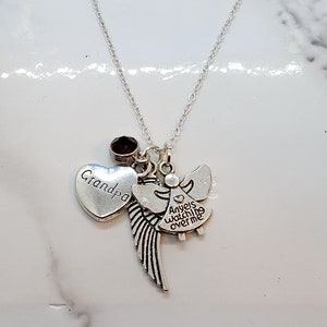 Angels watching over me Memorial necklace for loss of Grandpa