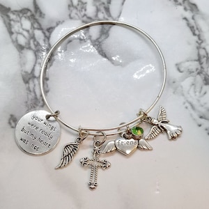 Your wings were ready, but my heart was not - Memorial Bracelet for loss of Friend - Sympathy Gift - Funeral Gift