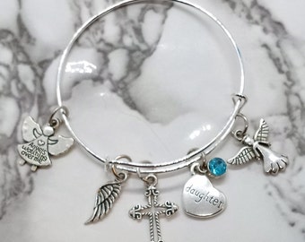 Engelen die over mij waken - Memorial Bracelet- Sympathy Gift - Begrafeniscadeau voor verlies van dochter