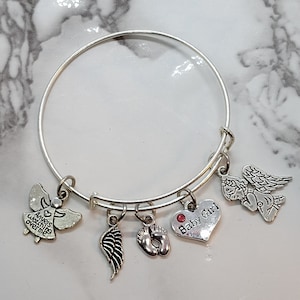 Les anges veillent sur moi - Bracelet commémoratif pour fille/enfant - Cadeau de sympathie - Cadeau commémoratif