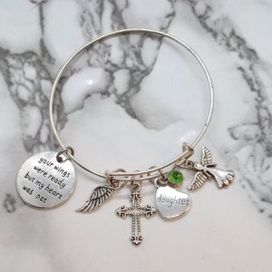 Your wings were ready, but my heart was not - Memorial Bracelet for loss of Daughter - Sympathy Gift - Funeral Gift