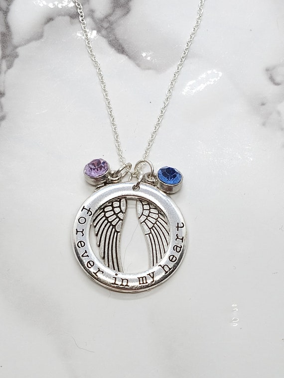Forever in My Heart Memorial Necklace for Loss of Mom, Dad