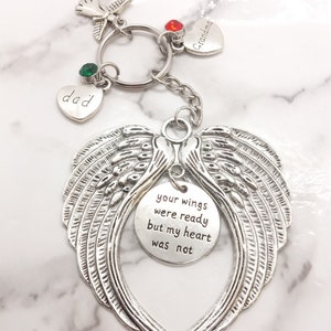 Your wings were ready... - Memorial Keyring - Sympathy Gift - Funeral Gift - Cremation - Loss - Grief - Choose from names below