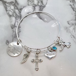 Ik zal je in mijn hart houden totdat ik je in de hemel houd - Herdenkingsarmband voor verlies van nichtje - Sympathiegeschenk - Begrafeniscadeau