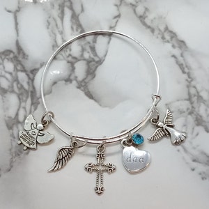 Angels watching over me - Memorial Bracelet- Sympathy Gift - Funeral Gift for loss of Dad Father