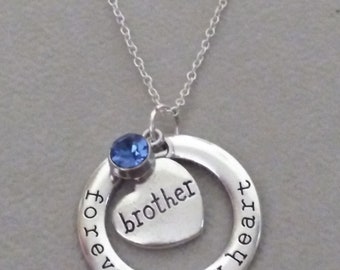 Forever in my heart Memorial Necklace for loss of brother