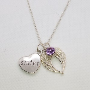 Memorial necklace for loss of Sister - Funeral Sympathy Grief Cremation Gift