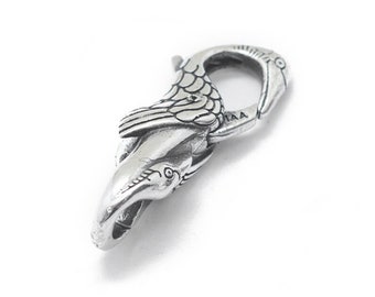 Heaven Crane - Double serrure / fermoir mousqueton pour bracelet - Argent sterling 925 massif