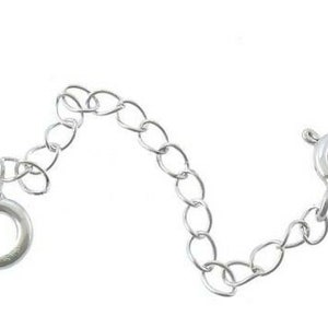 Safety chain/extender-double clasp-2 spring rings-925 sterling silver-1.8 to 3 image 3