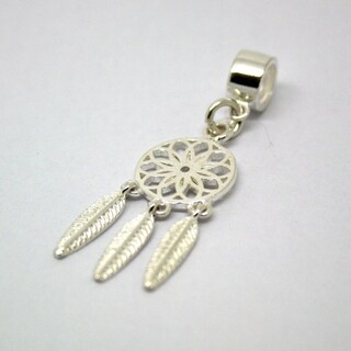 ZiNuo Ciondolo Acchiappasogni Per Bracciale In Argento 925 – Con Cristalli E Piuma, Foro 4,5-4,8 Mm, Regalo Donna