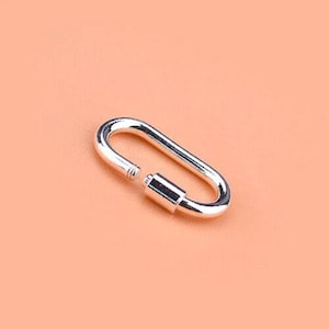 Oval screw clasp -  Connector - 925 Sterling silver - 14mm