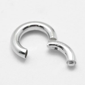 Circle hinged clasp-gate ring-round shortener-connector-enhancer-link- 925 sterling silver-14mm