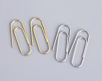 Paper clip - Earring findings/blanks. For drops - Pair- Solid 925 sterling silver. Choose finish