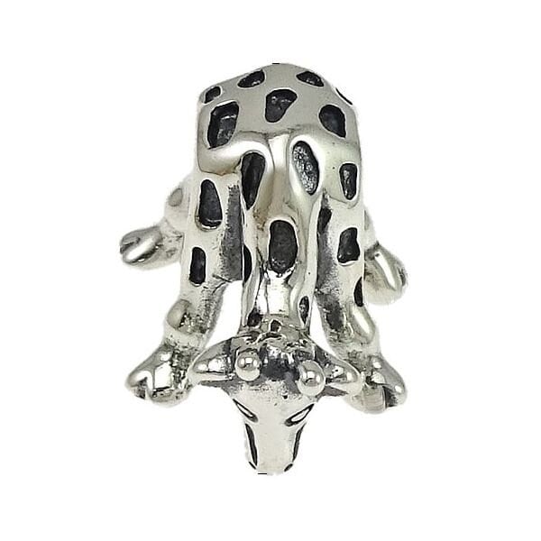 Girafe broutante - animal - véritable breloque perle européenne en argent massif 925