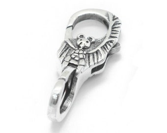 Spooky bats - Double lock/ lobster clasp for bracelet - Solid 925 sterling silver